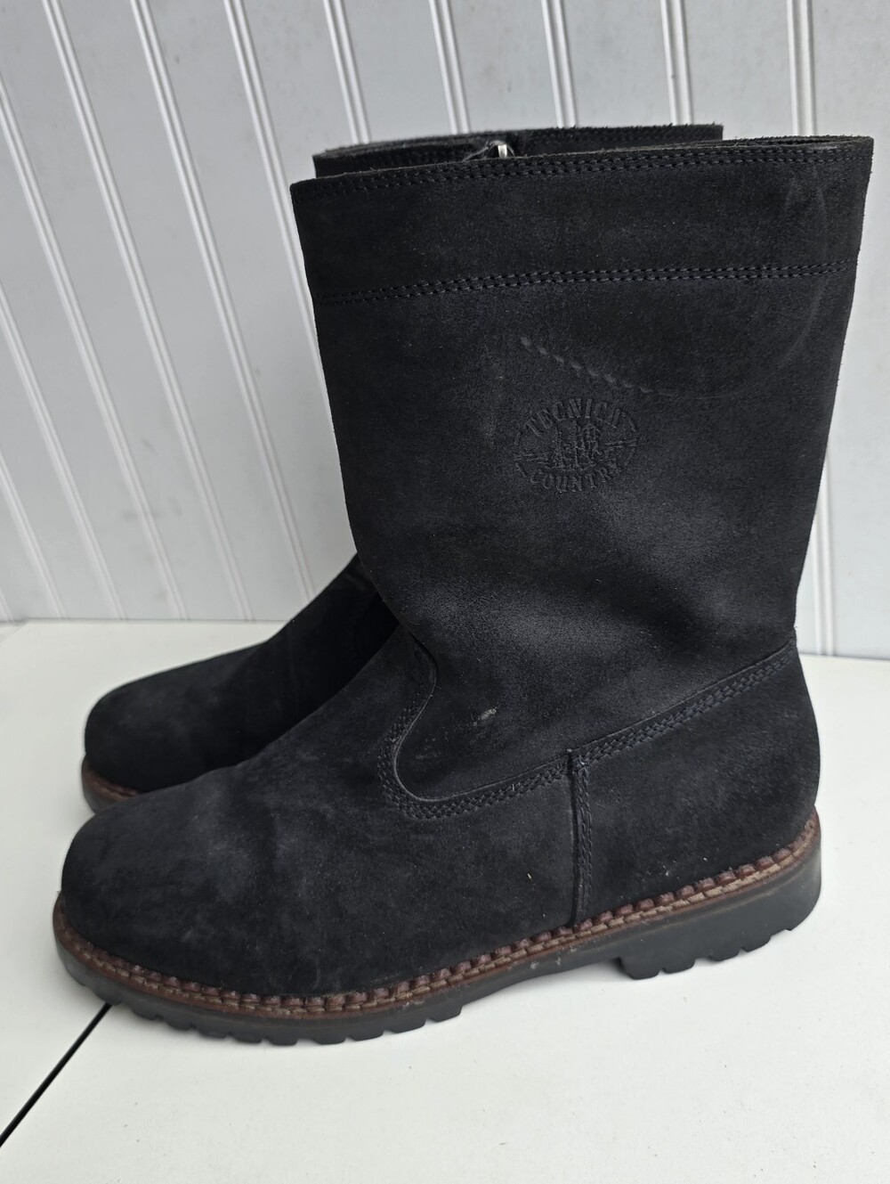 Tecnica Country Mens Tan Leather Suede Shearling Lined Zip Boots Size US 9.5 eur